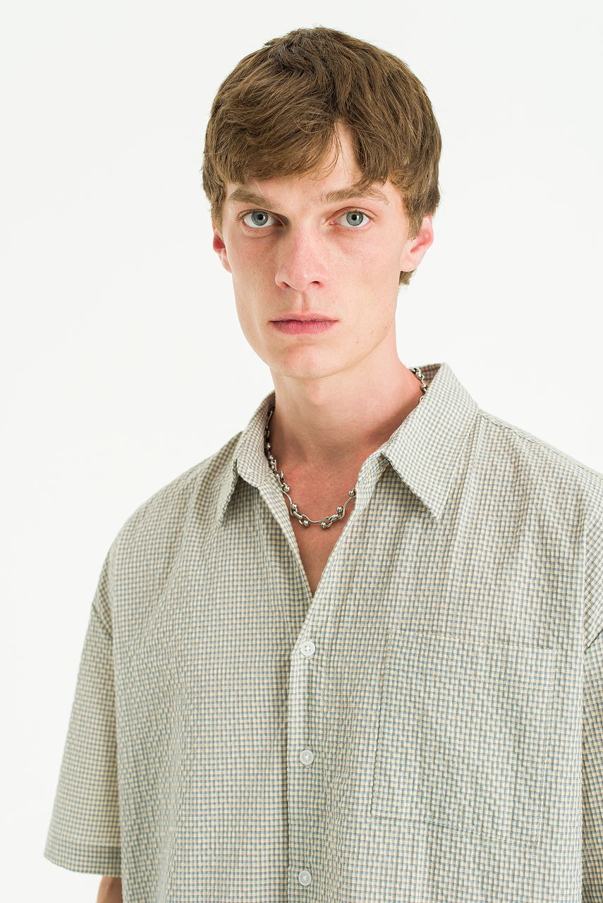 Menswear | Boxy-Crop Shirt, Sky Blue