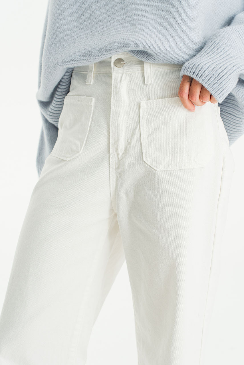 Monday Cotton Crop Jean, White