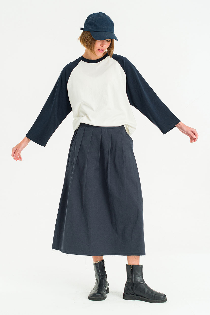 Kyoko Cotton Flare Skirt, Navy