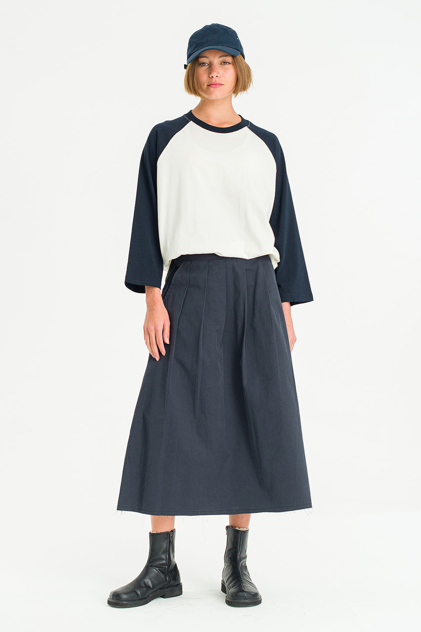 Kyoko Cotton Flare Skirt, Navy