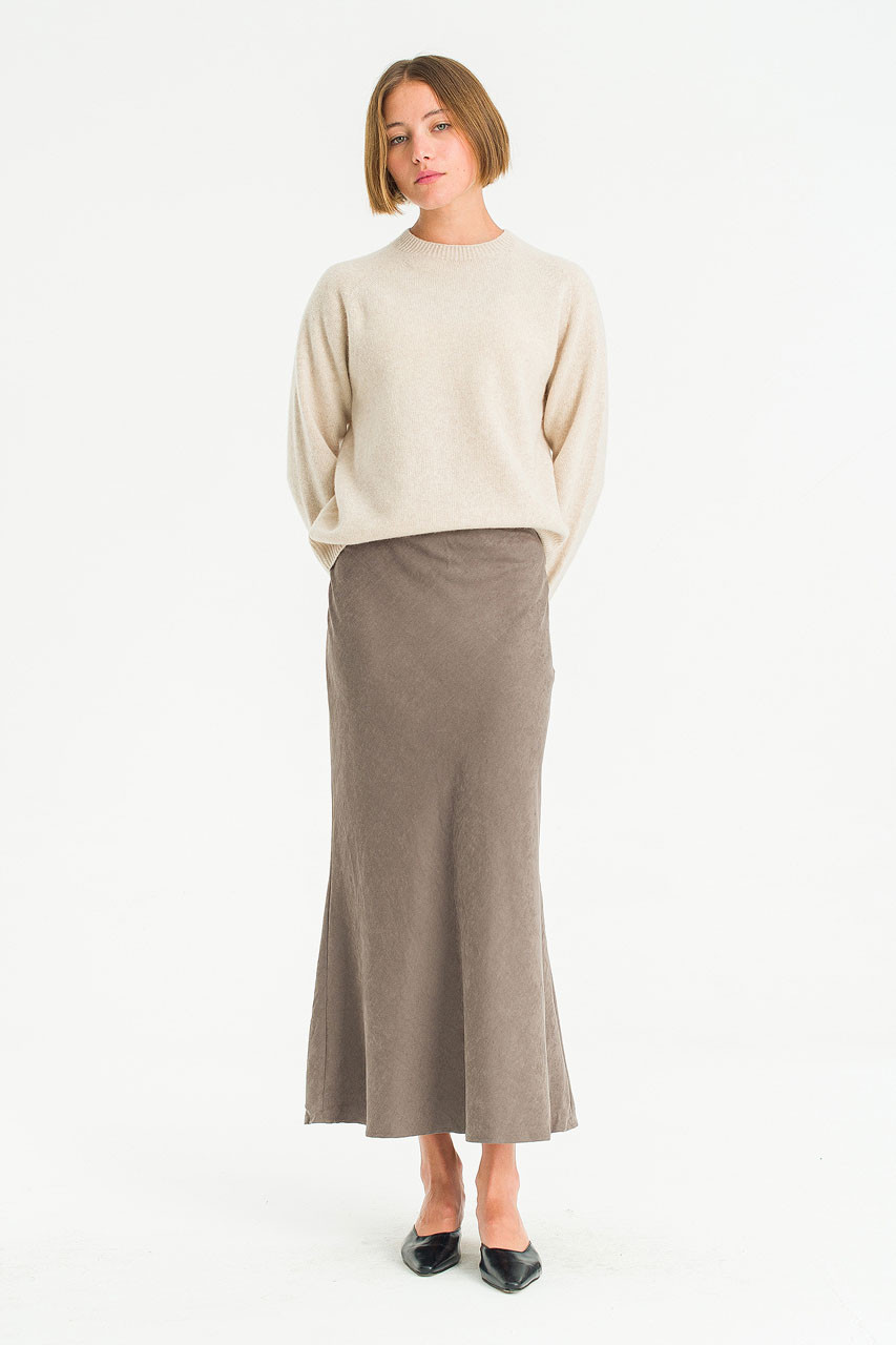 Linear Flow Skirt, Taupe