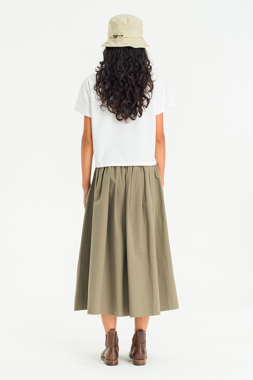 Kyoko Cotton Flare Skirt, Khaki