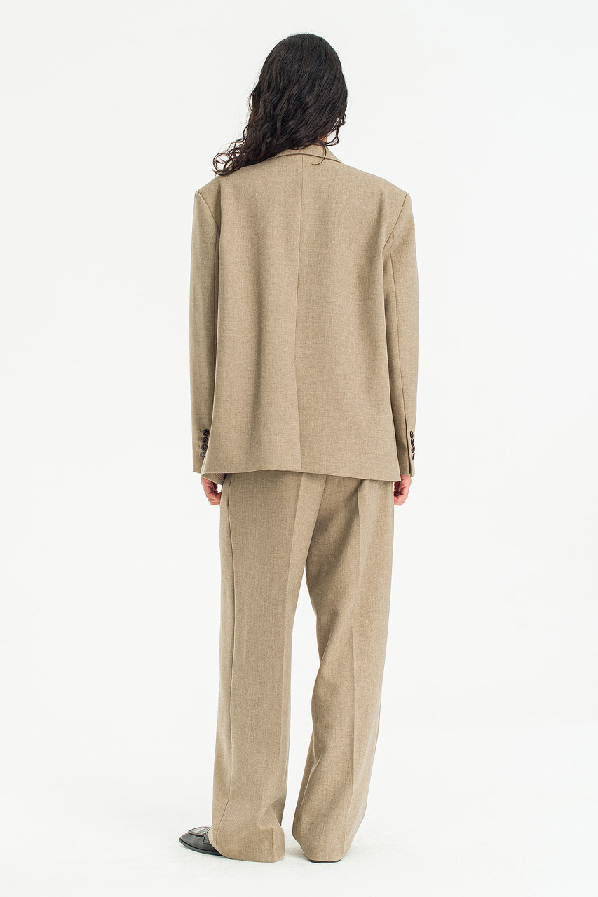 Framed Tailored Blazer, Beige