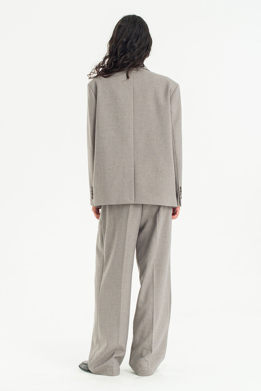 Framed Tailored Blazer, Grey