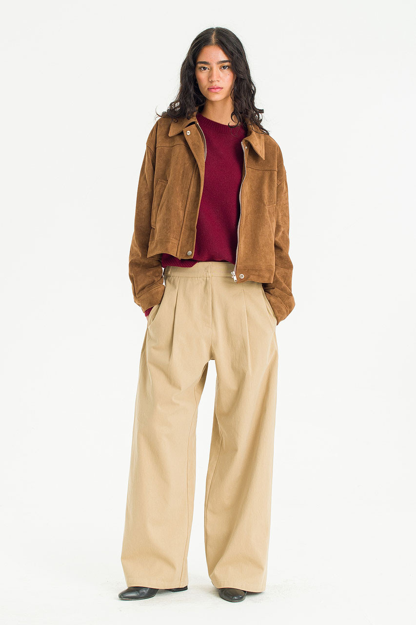 Suede Horizone Blouson, Camel