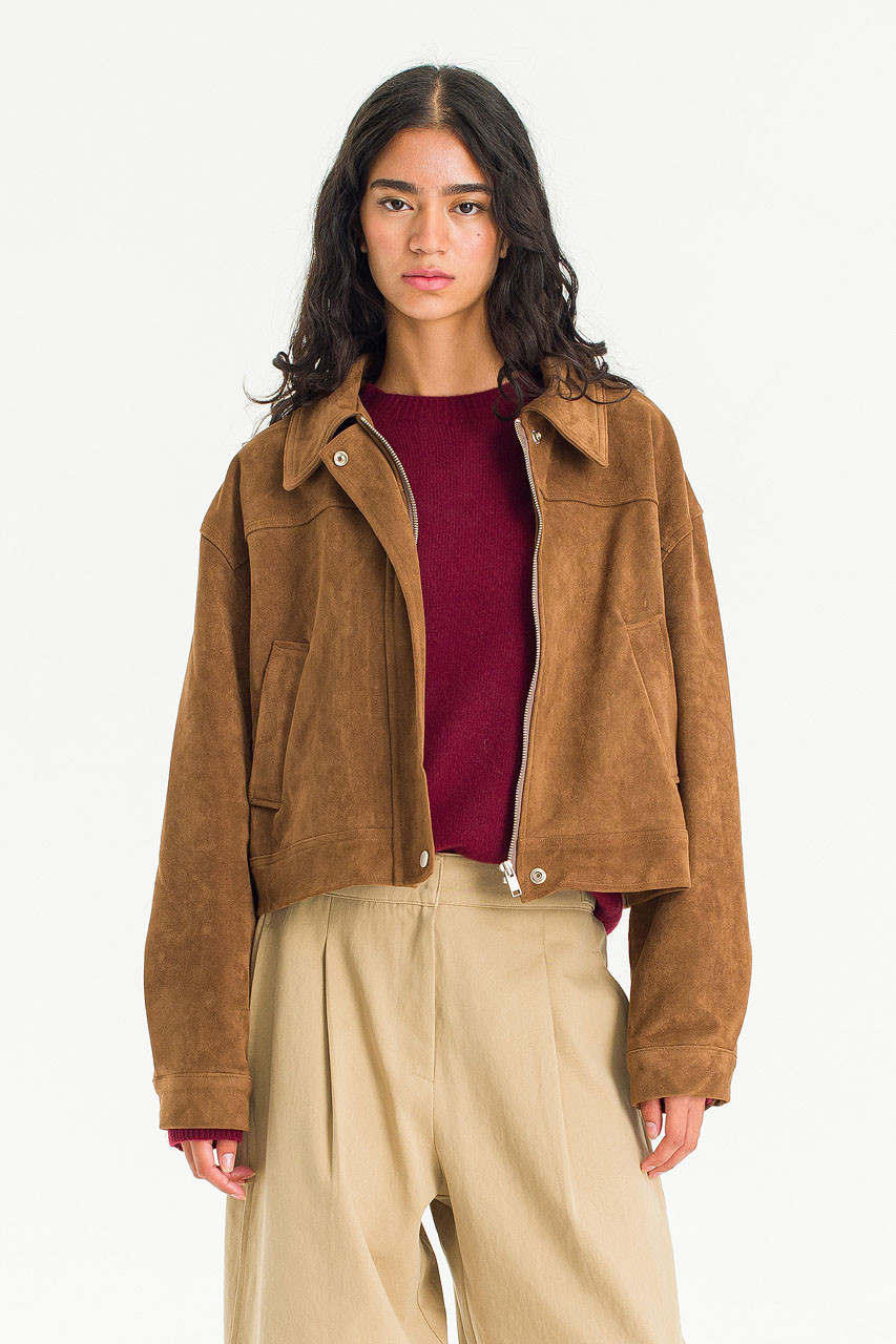 Suede Horizone Blouson, Camel