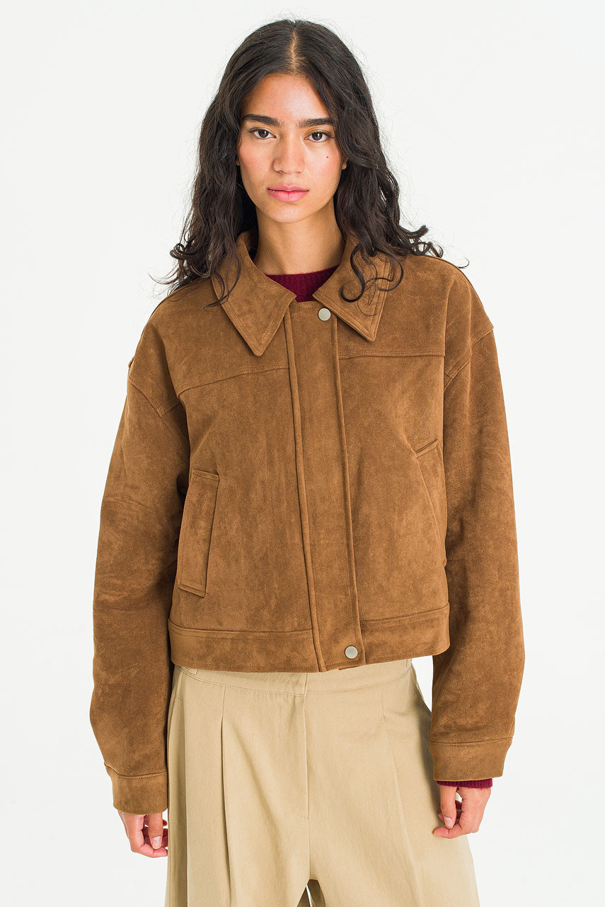 Suede Horizone Blouson, Camel