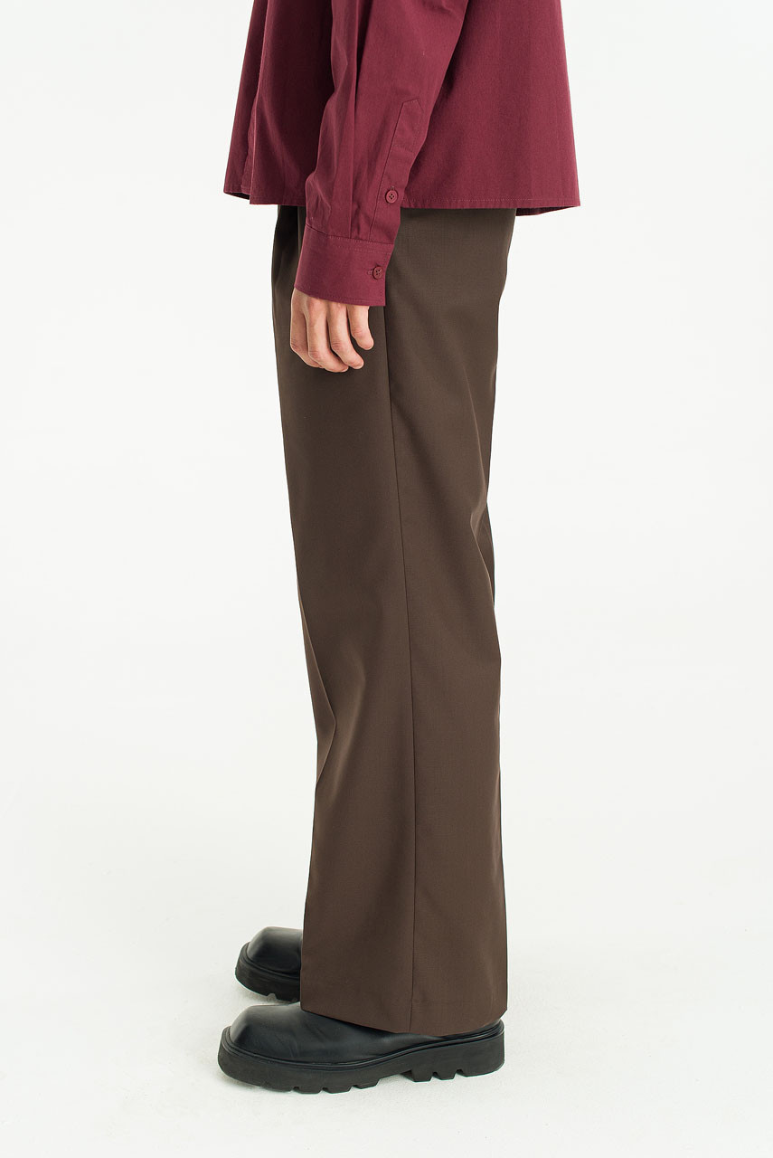 Menswear | Wide-Cut Suit Trousers, Dark Brown