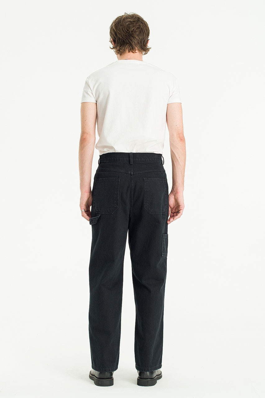Menswear | Washed Carpenter Pants, Black