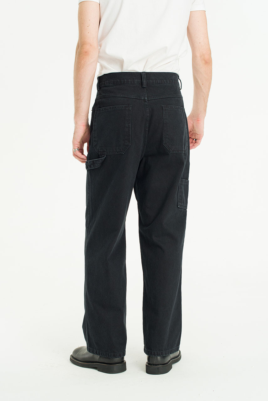 Menswear | Washed Carpenter Pants, Black