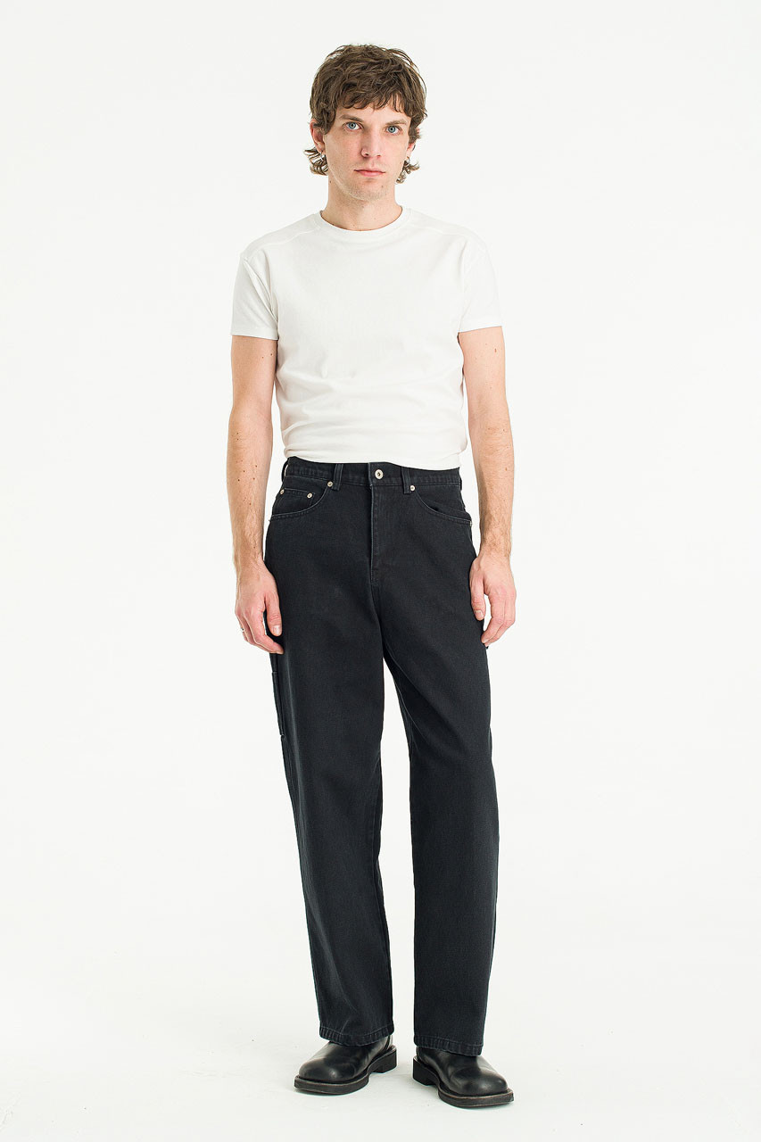 Menswear | Washed Carpenter Pants, Black