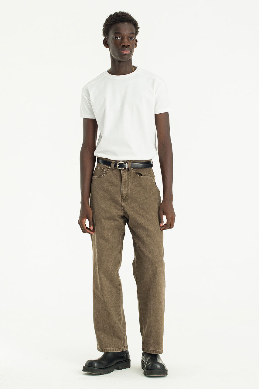 Menswear | Washed Carpenter Pants, Brown