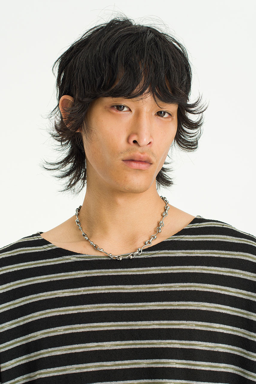 Menswear | Striped Knit Tee, Black