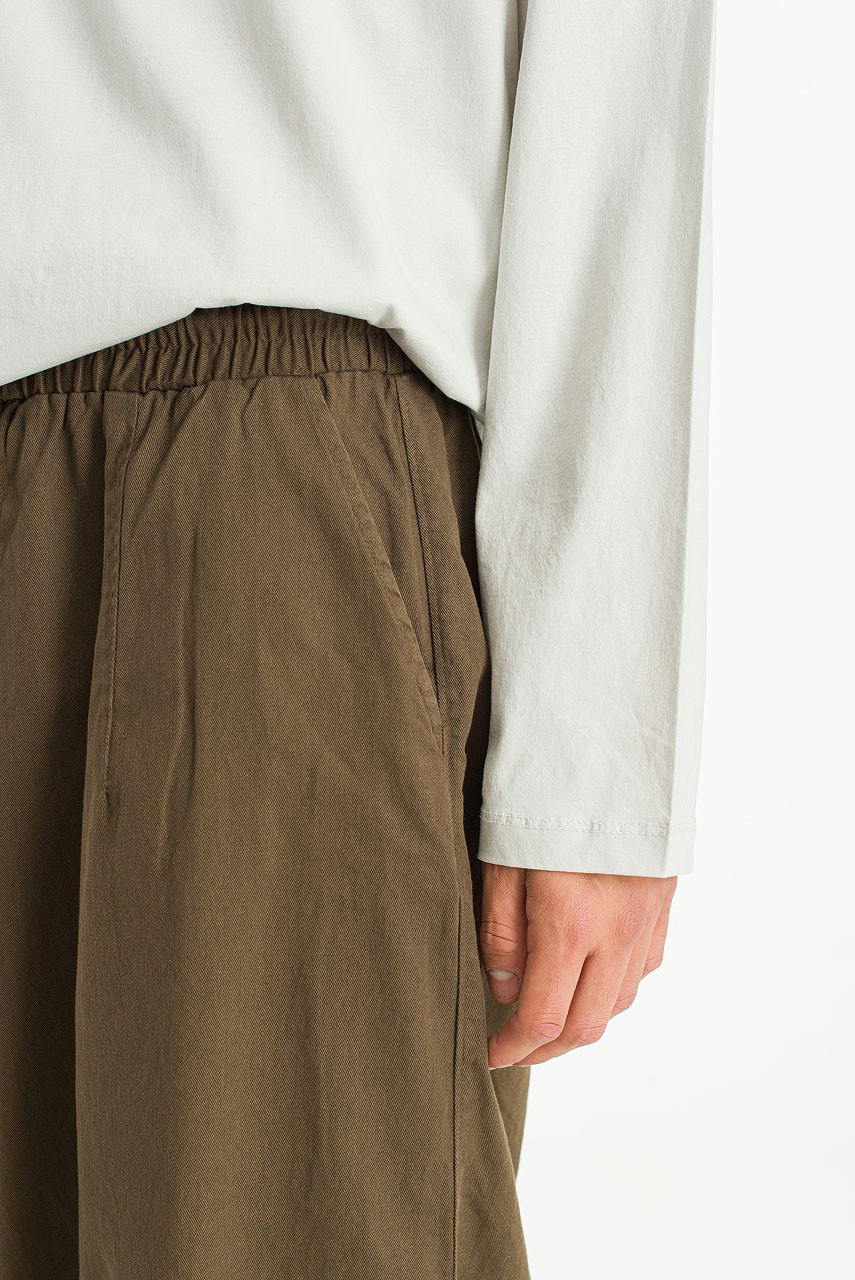 Menswear | Wide Banding Pants, Brown