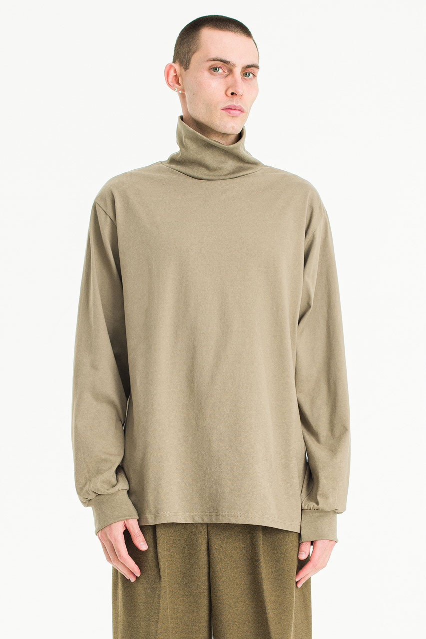 Menswear | Pop Mock-Neck Tee, Light Khaki