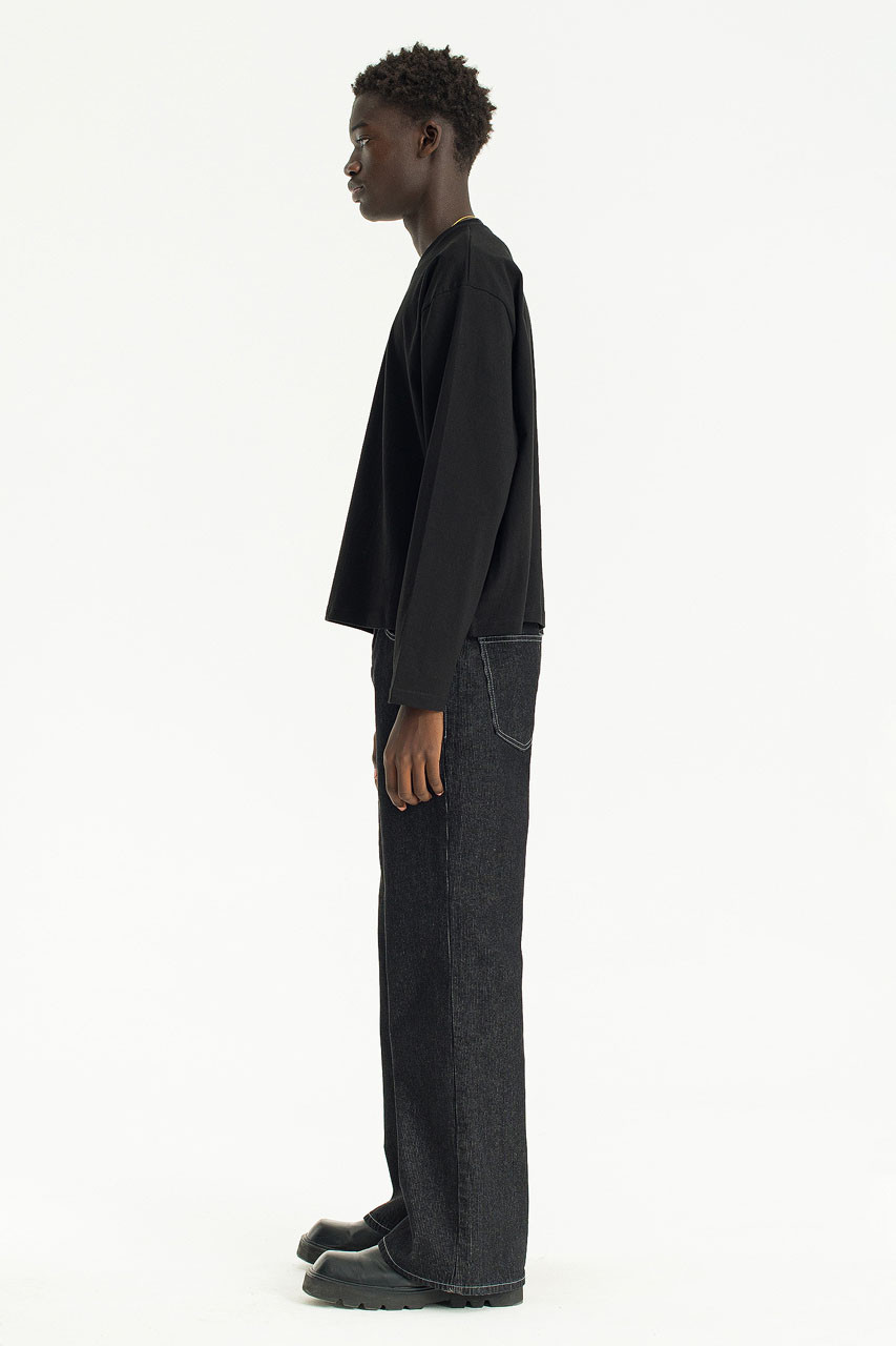 Menswear | Cropped Long-Sleeve Tee, Black