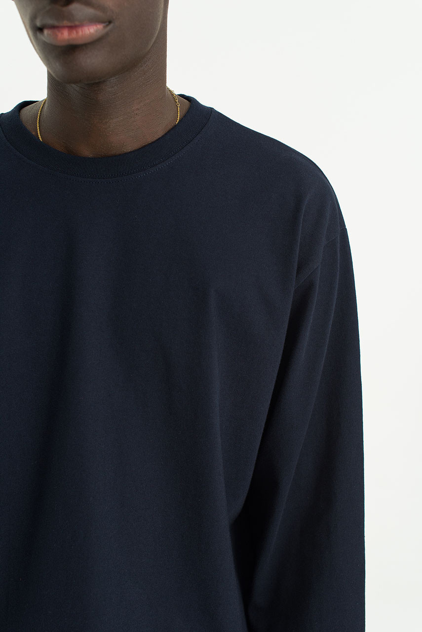 Menswear | Cropped Long-Sleeve Tee, Navy