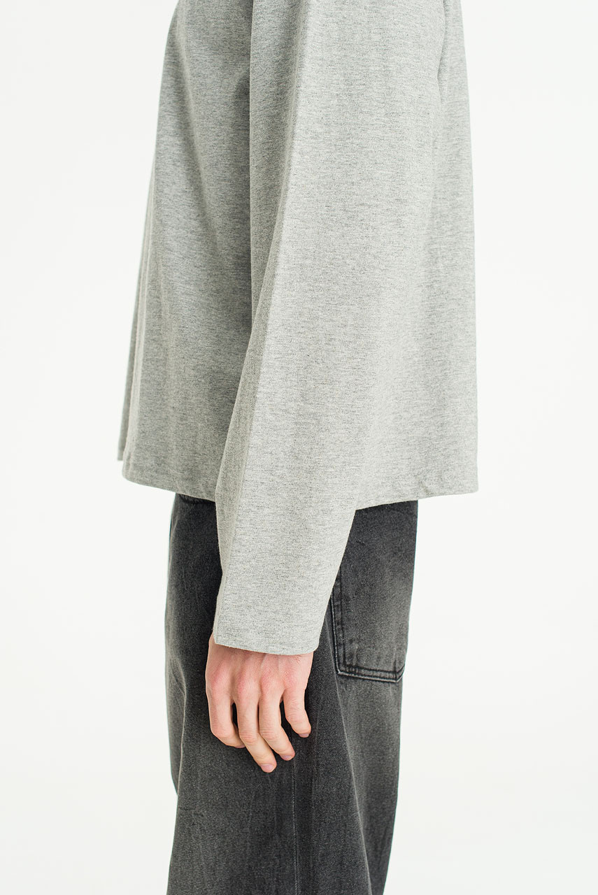 Menswear | Cropped Long-Sleeve Tee, Grey