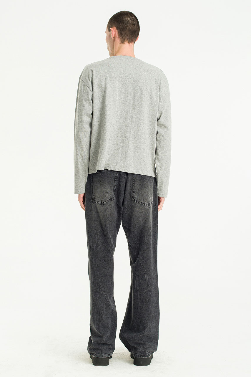 Menswear | Cropped Long-Sleeve Tee, Grey