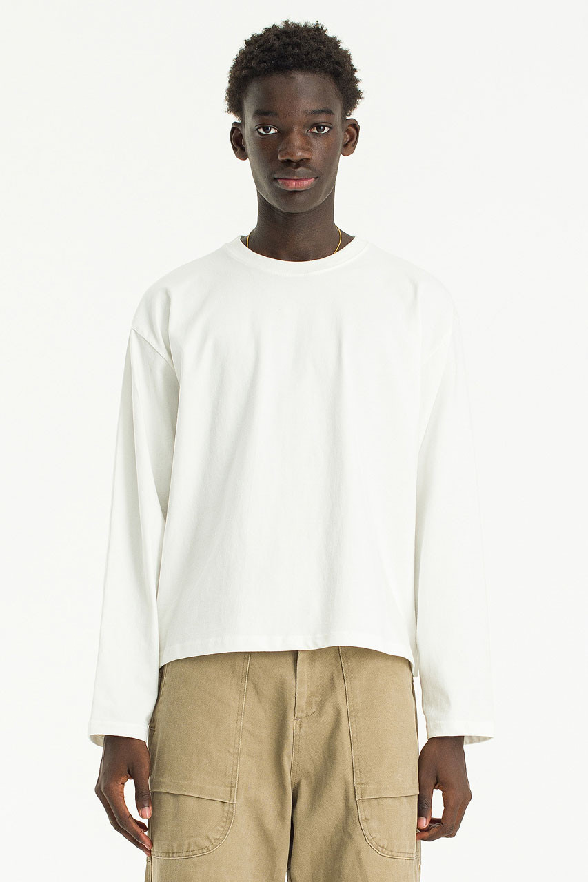 Menswear | Cropped Long-Sleeve Tee, Ivory