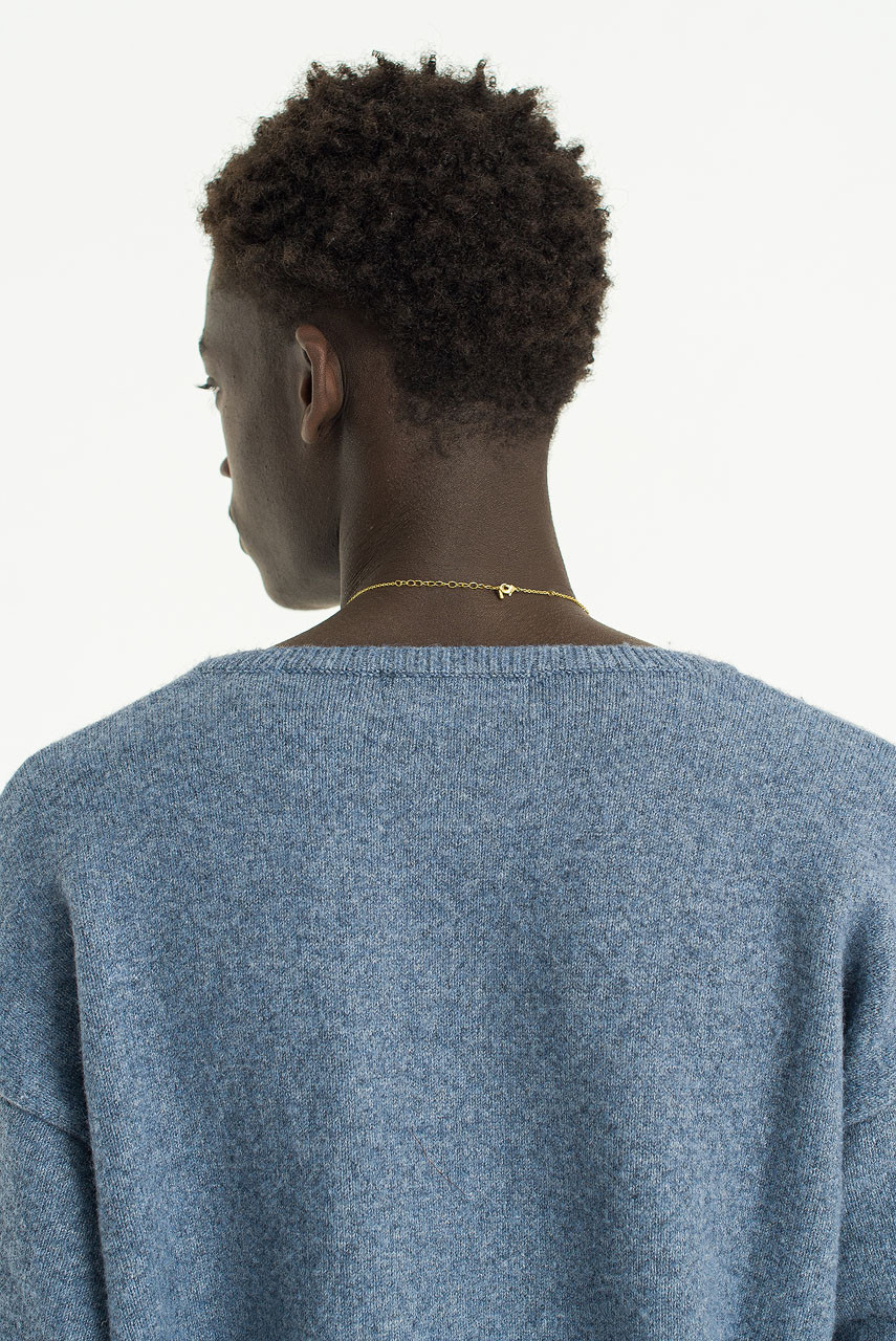Menswear | Wool Blend V Neck Jumper, Blue