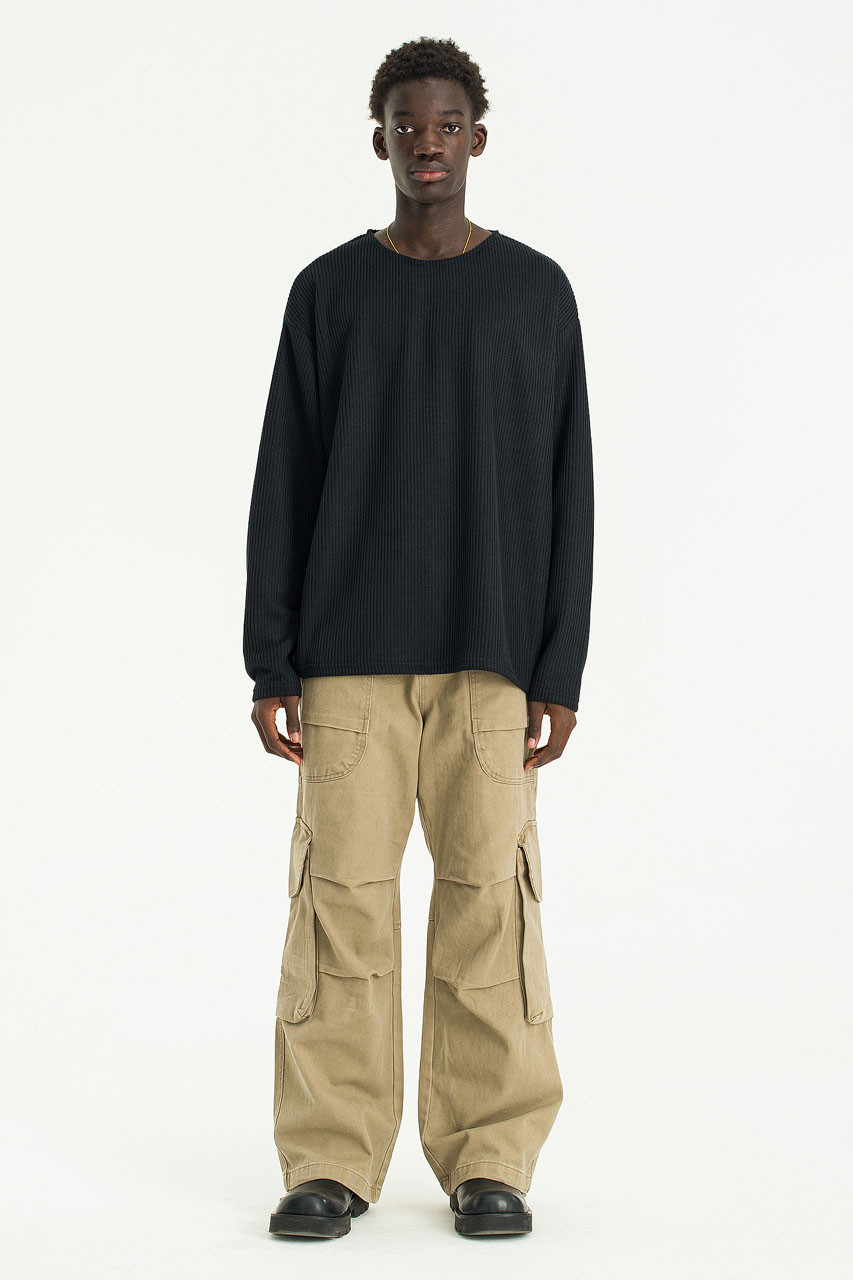 Linen Boat Neck Knit  ブラック boatneck knit | ブラック | MI AND MOU