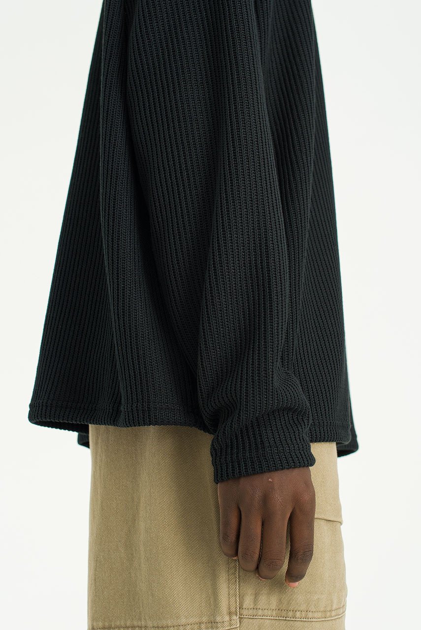 Linen Boat Neck Knit  ブラック boatneck knit | ブラック | MI AND MOU