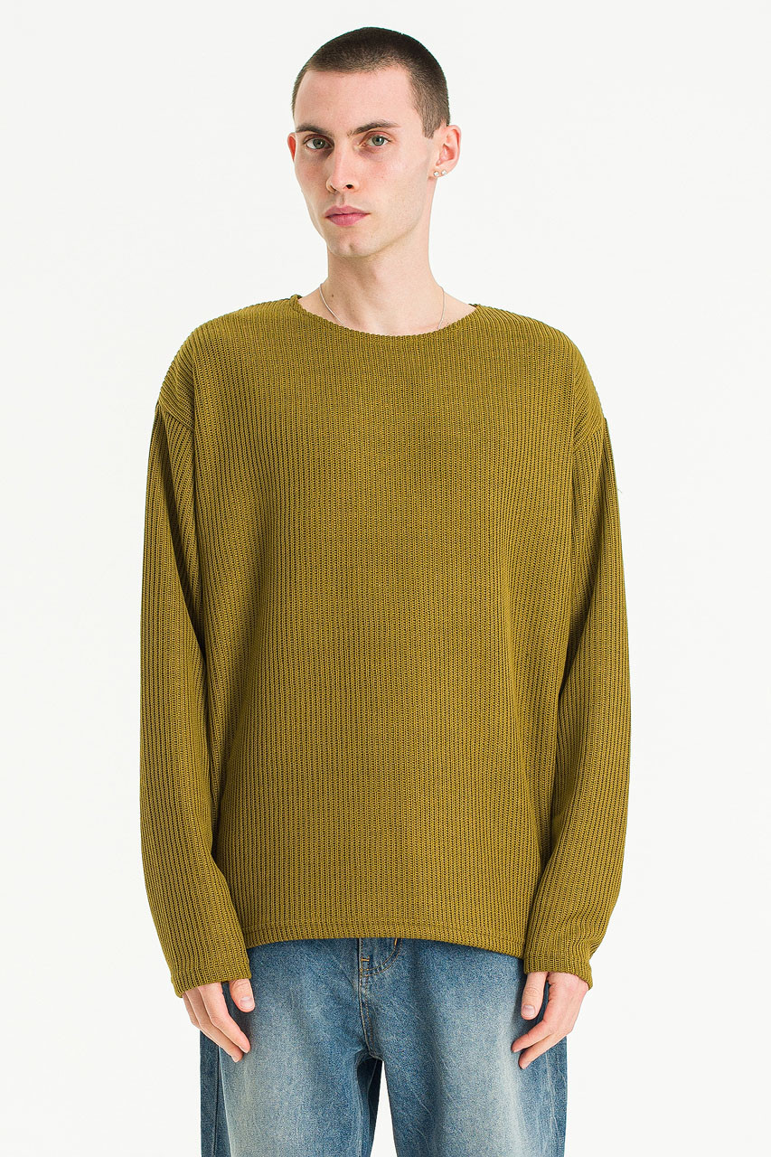 Menswear | Boat-Neck Knit, Olive