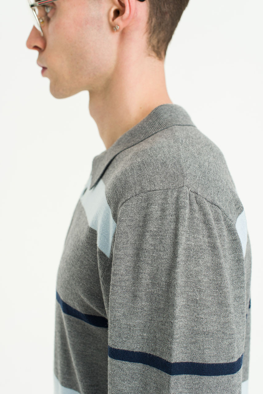Menswear | Lightweight Cropped Rugby Knit, Grey