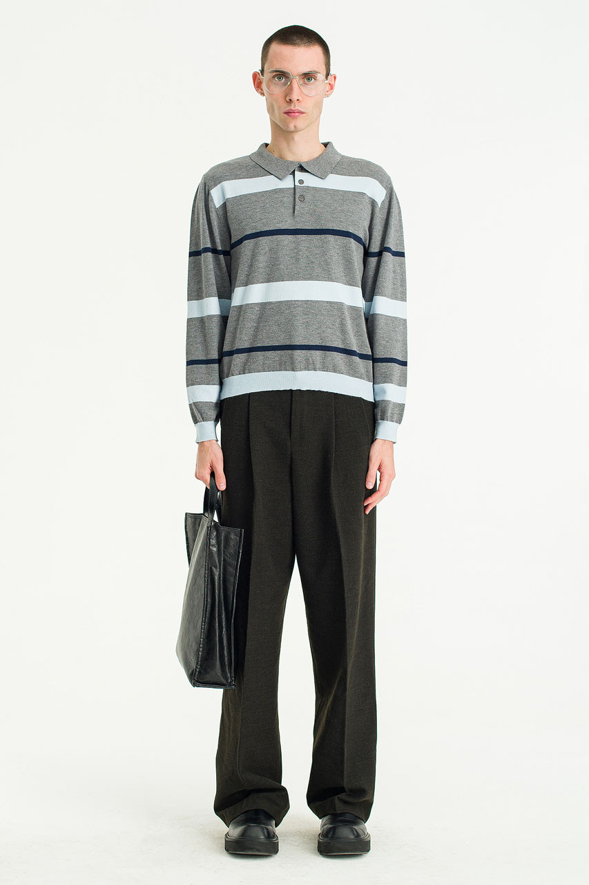 Menswear | Lightweight Cropped Rugby Knit, Grey