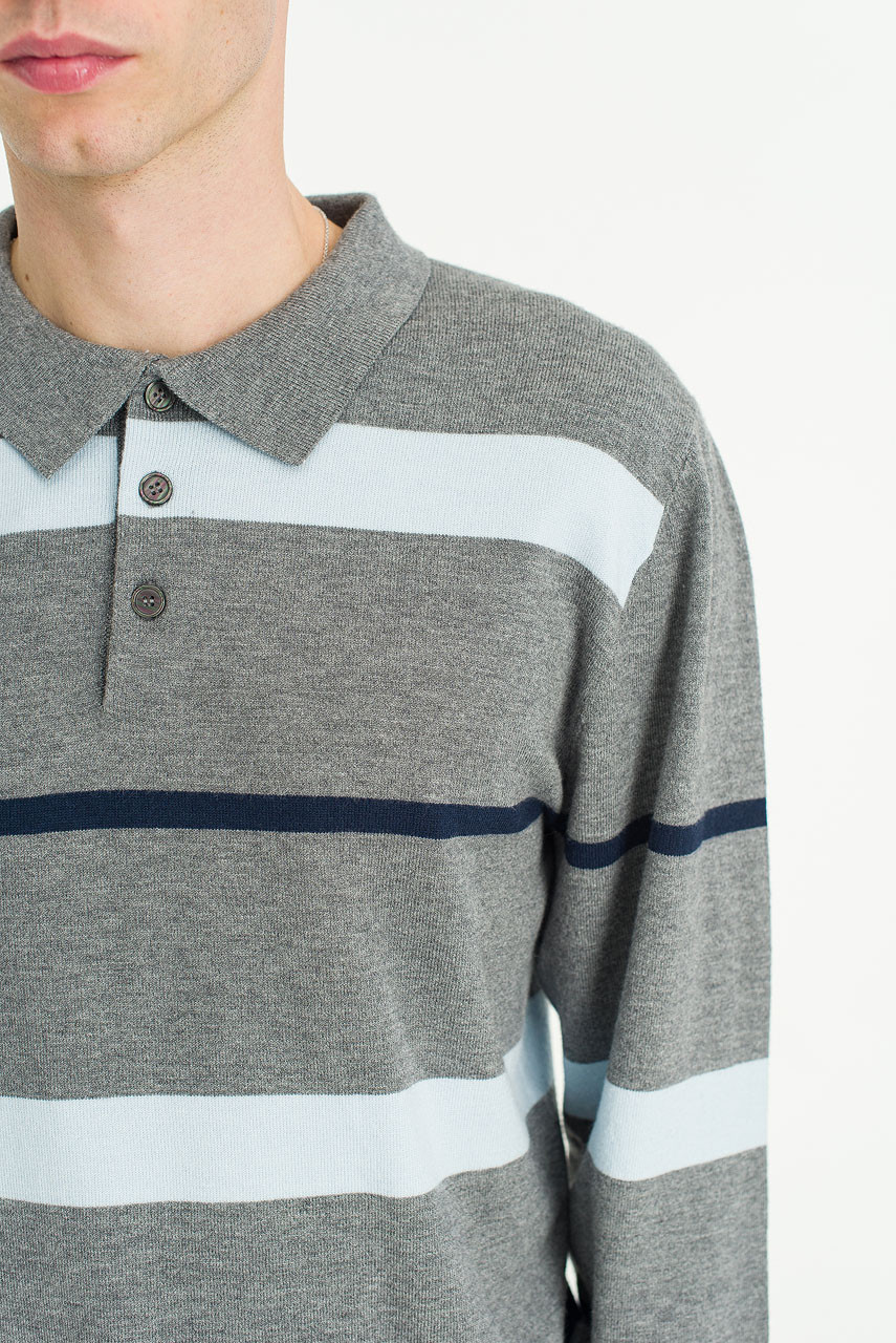 Menswear | Lightweight Cropped Rugby Knit, Grey
