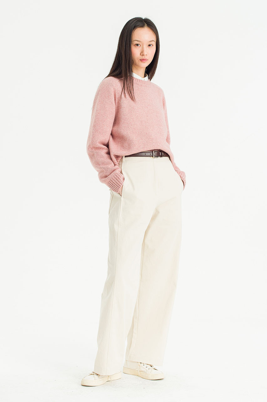 Moss Path Curved Pants, Cream