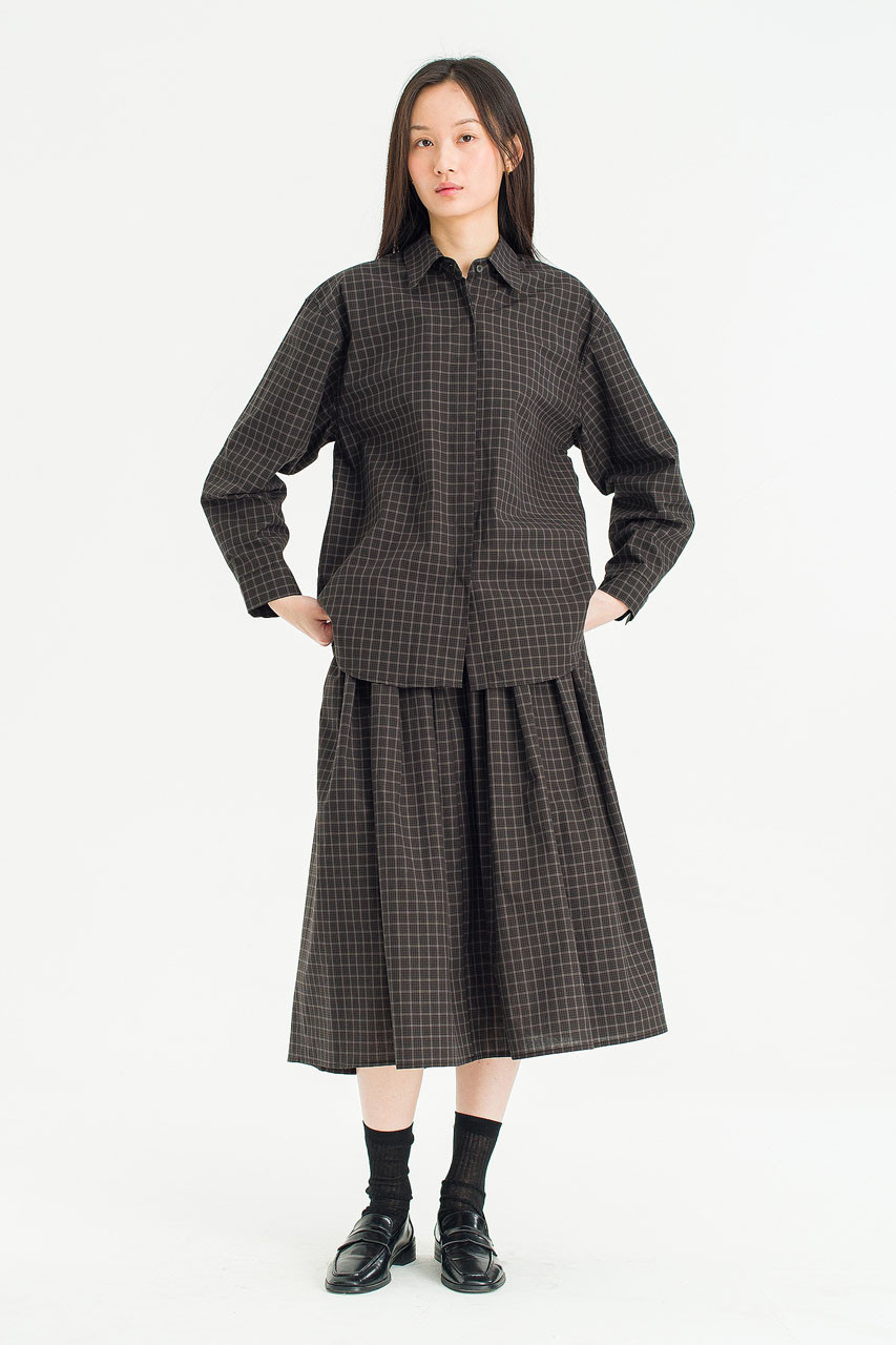 Grain Check Shirt, Dark Brown