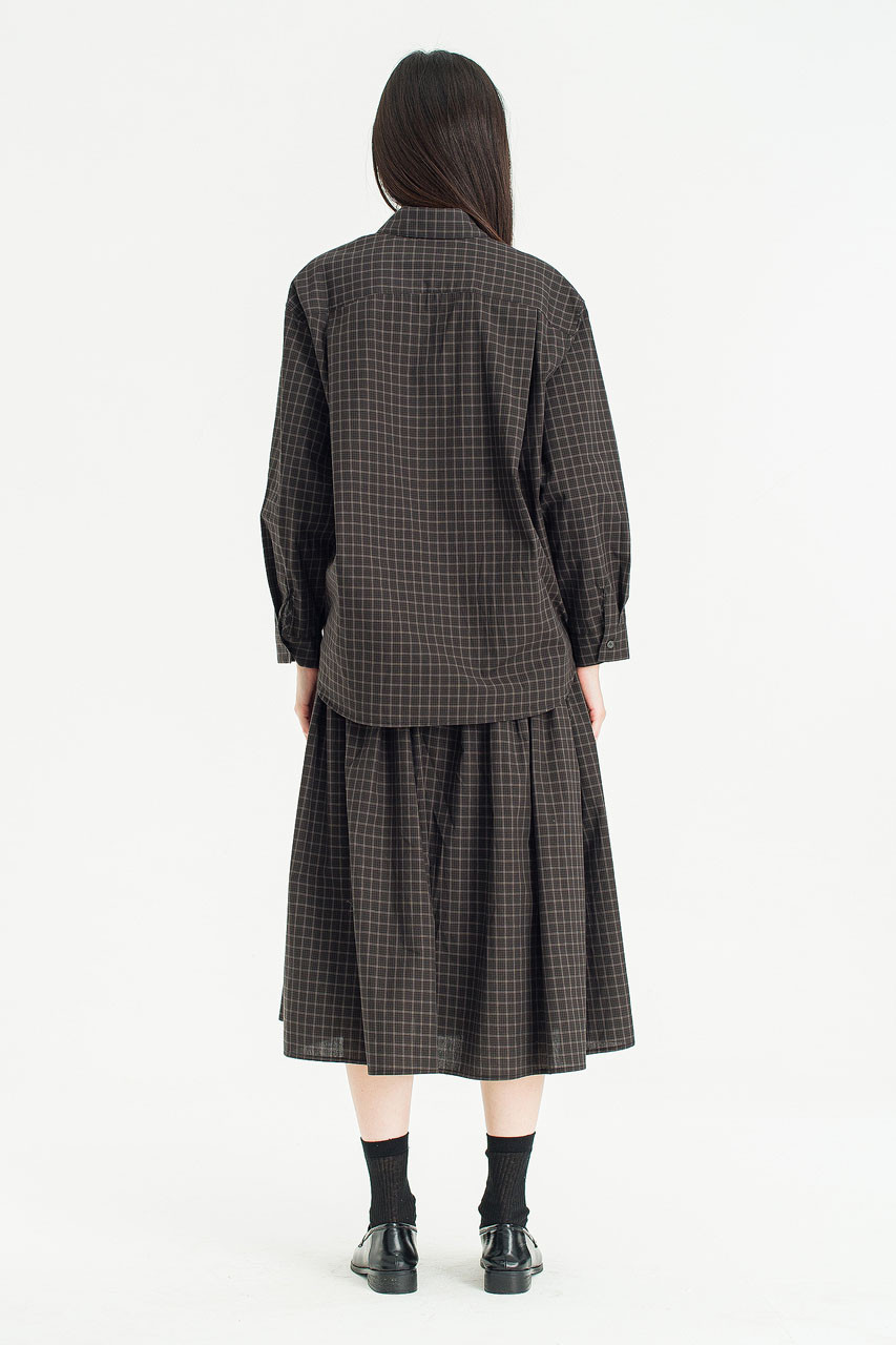 Grain Check Shirt, Dark Brown