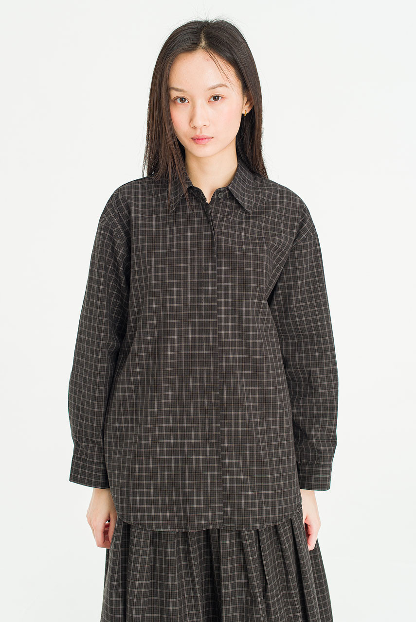 Grain Check Shirt, Dark Brown