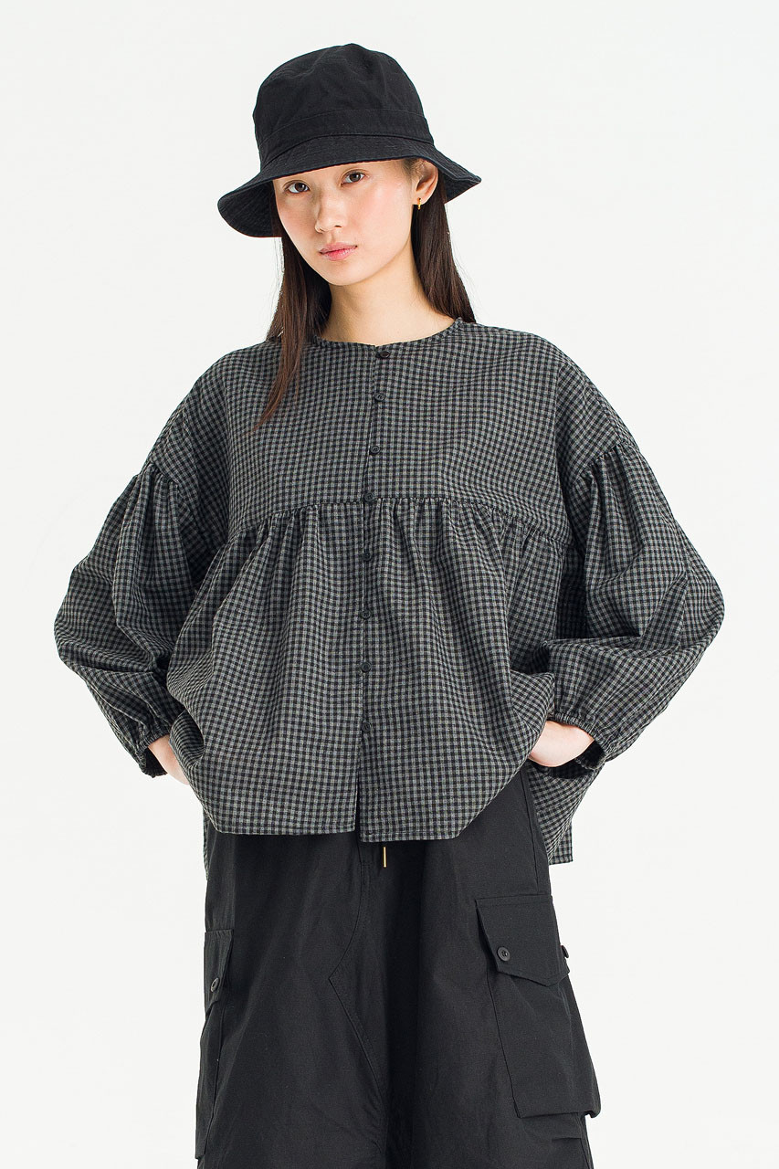 Meadow Check Blouse, Black