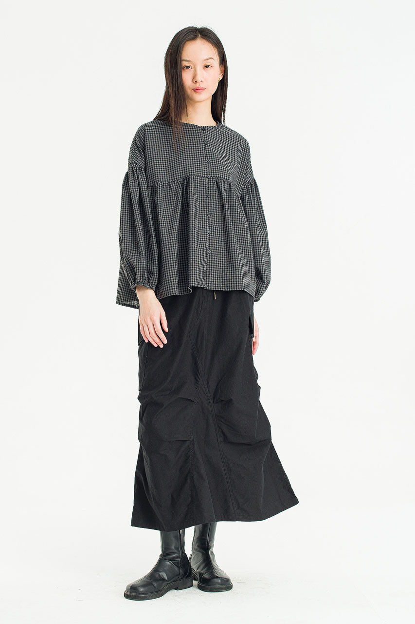 Meadow Check Blouse, Black