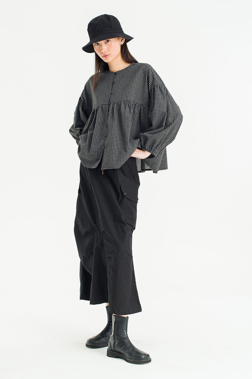 Meadow Check Blouse, Black