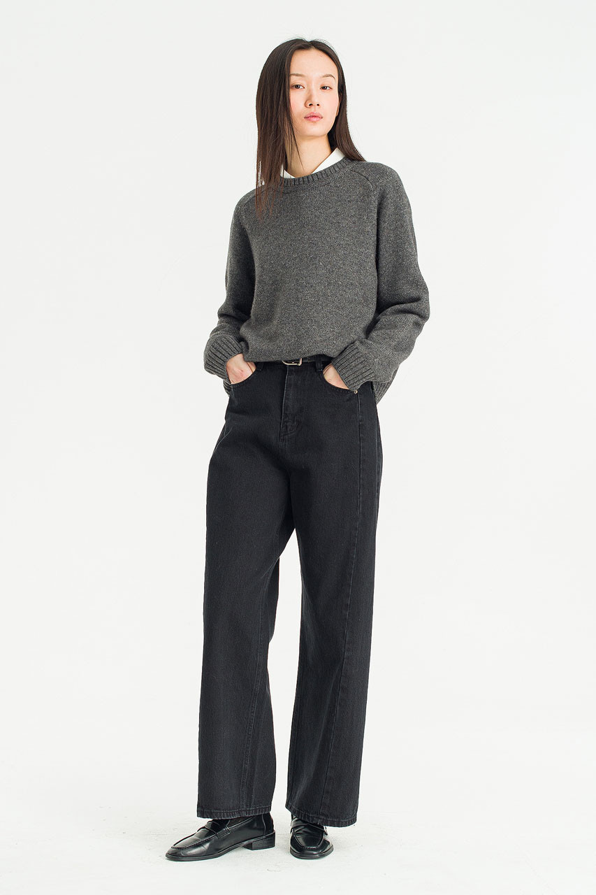 Seam Trace Denim Jean, Black