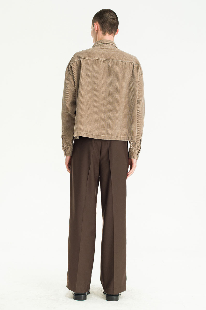 Menswear | Cropped Cord Pigment Shirt, Mocha