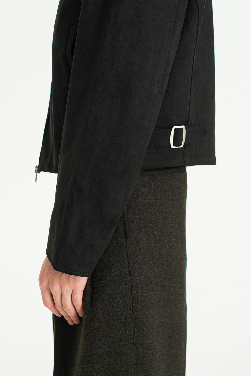 Menswear | Cropped Suedette Jacket, Black