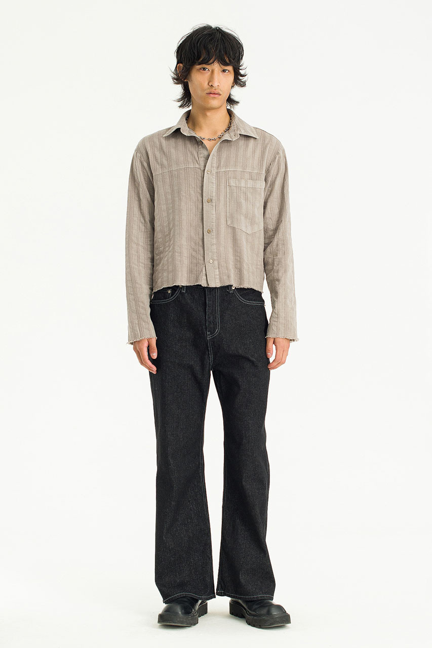 Menswear | Stray Crop Shirt, Brown