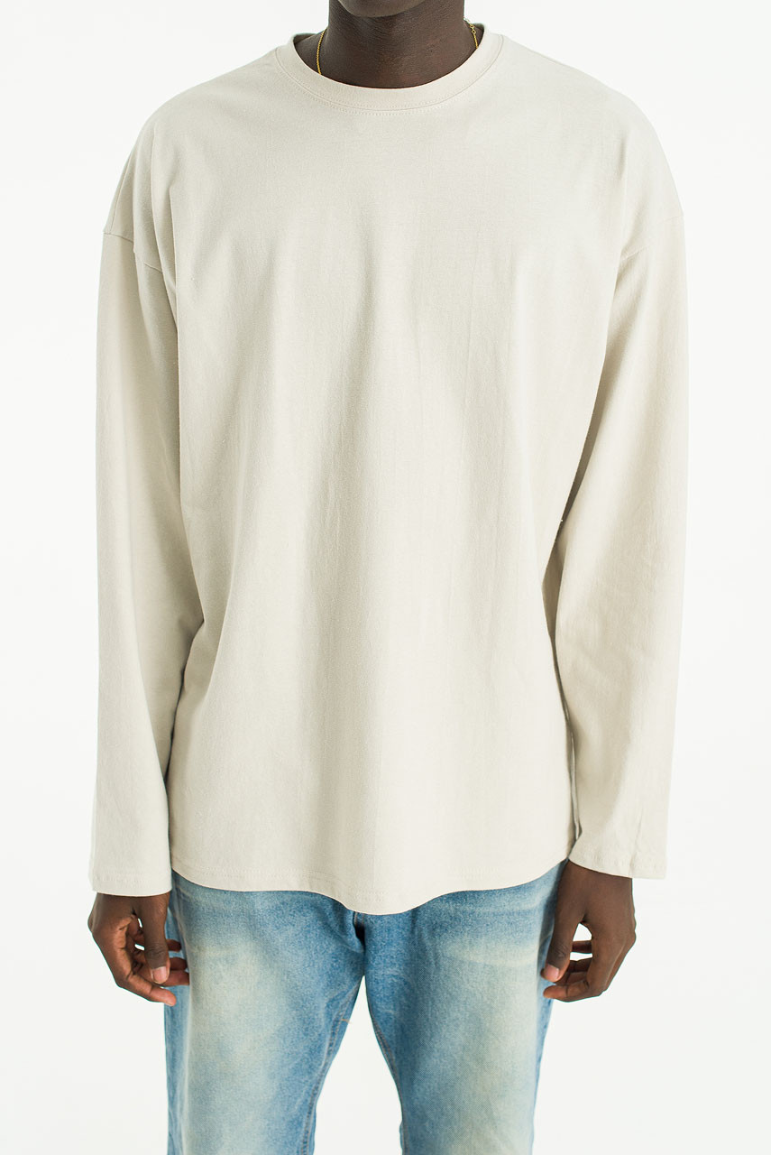 Menswear | Soft Long Sleeve Tee, Beige