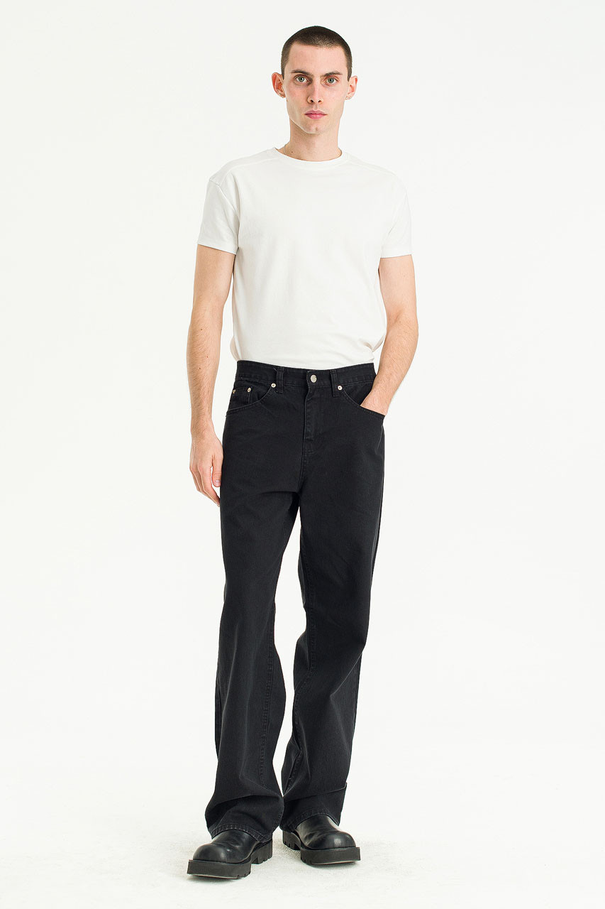 Menswear | Washed Cotton Pants, Black