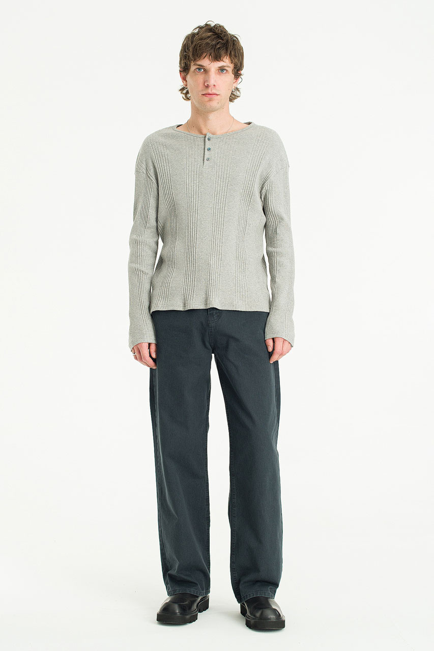 Menswear | Washed Cotton Pants, Charcoal