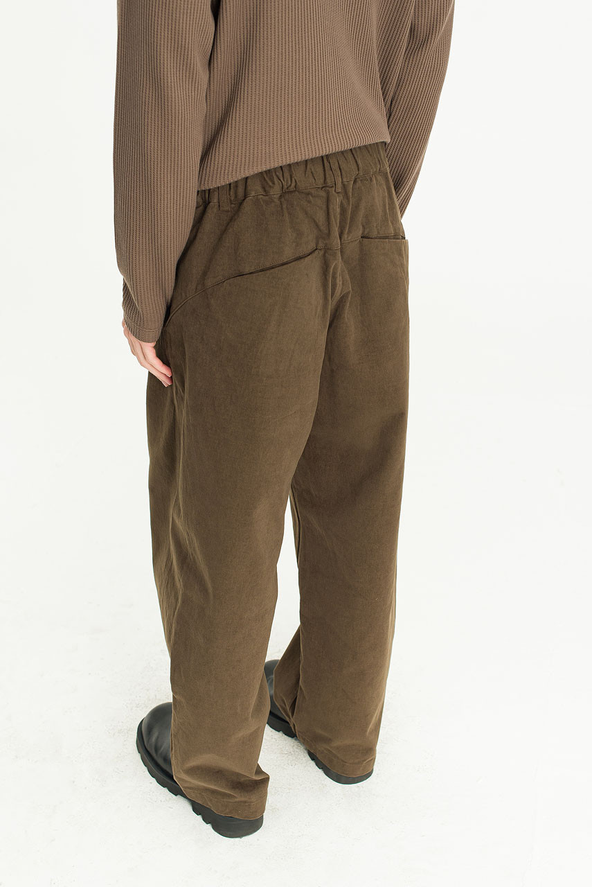 Menswear | Curved Structured Pants, Khaki