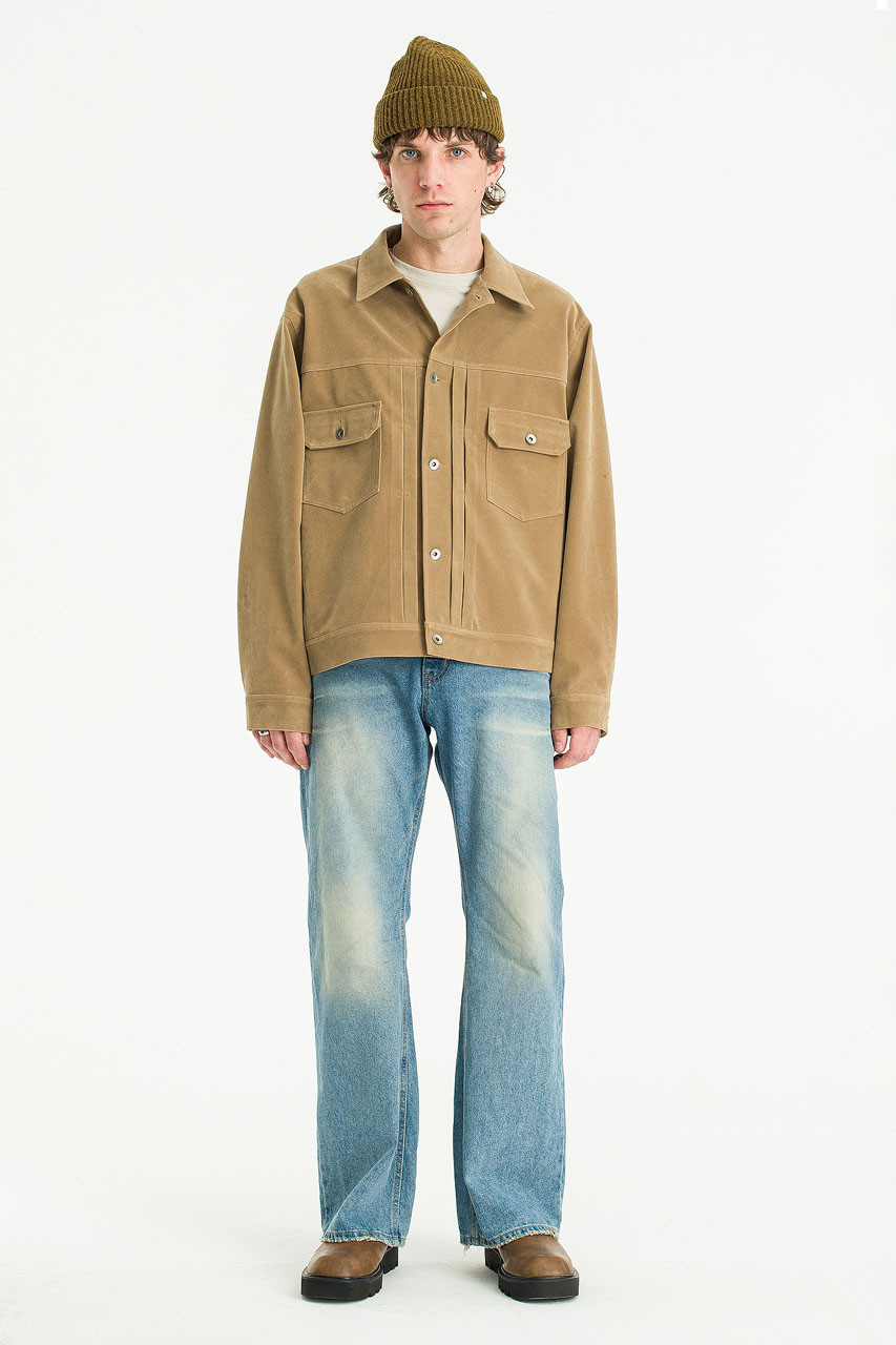 Menswear | Suedette Trucker Jacket, Beige
