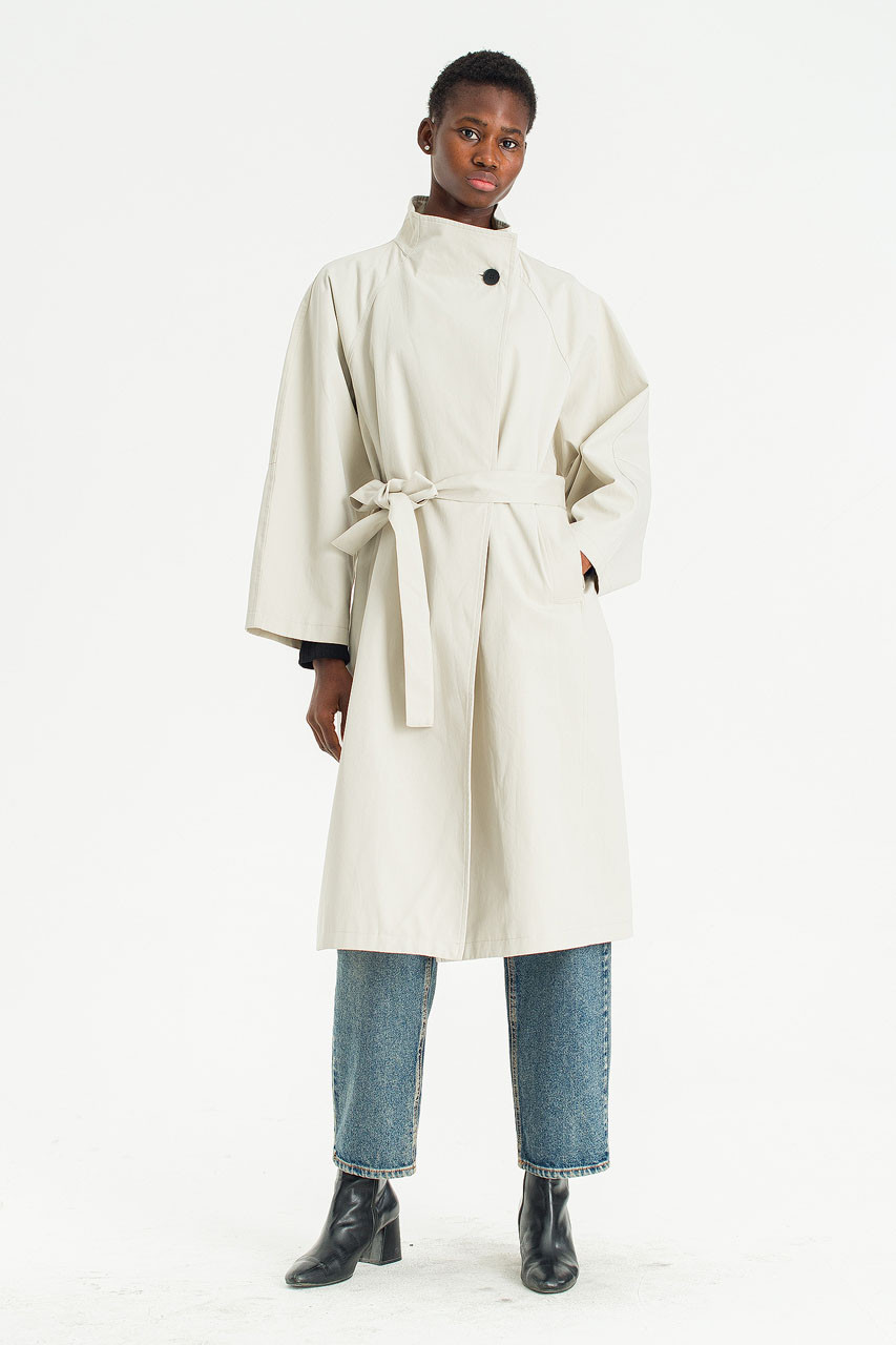 Flora High Neck Trench, Stone
