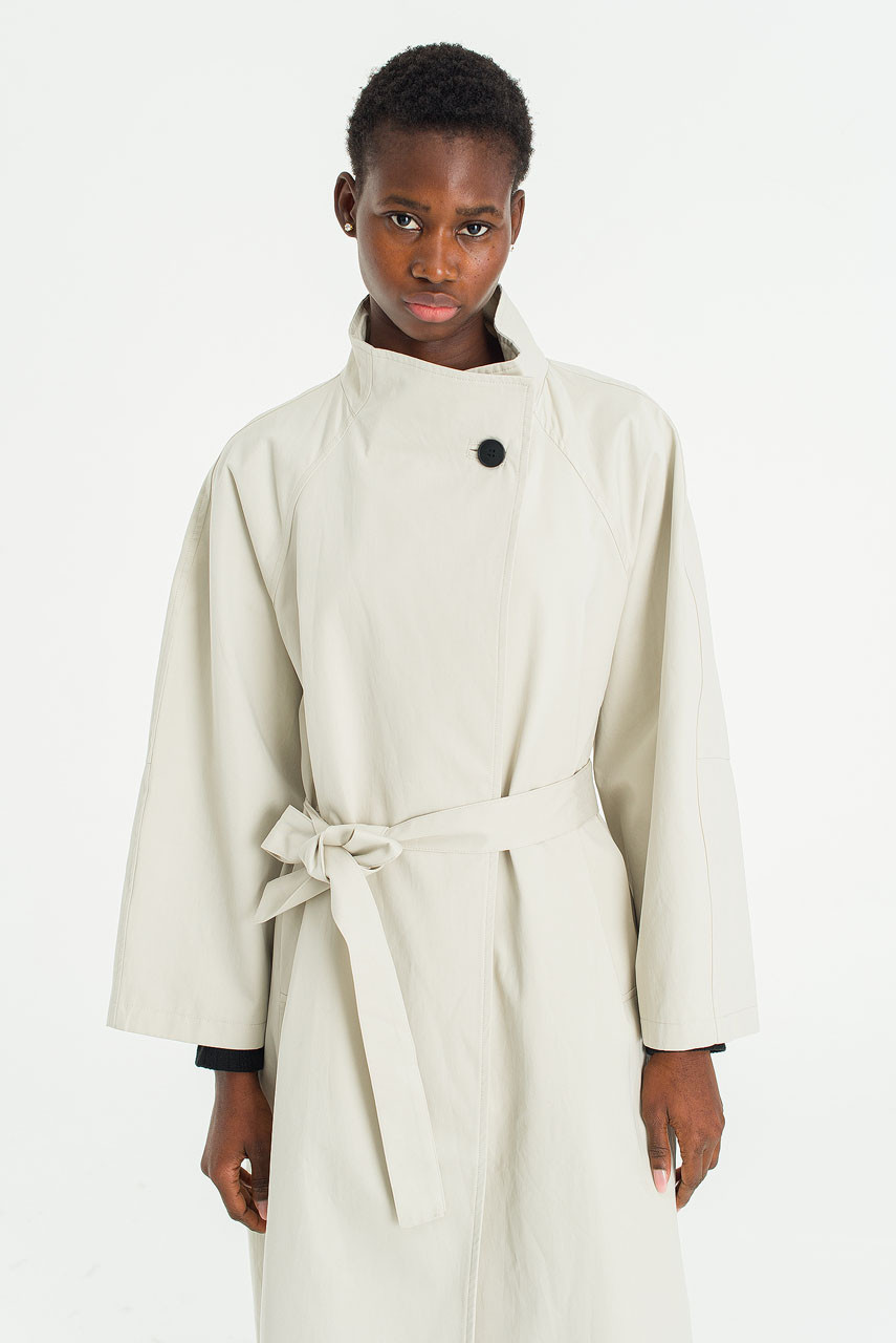 Flora High Neck Trench, Stone