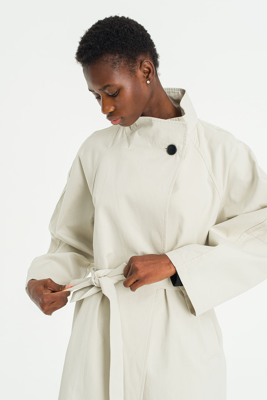 Flora High Neck Trench, Stone